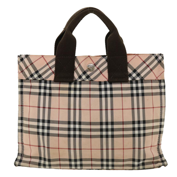 BURBERRY Nova Check Hand Bag Nylon Pink Auth hs1650 - Picture 13 of 16